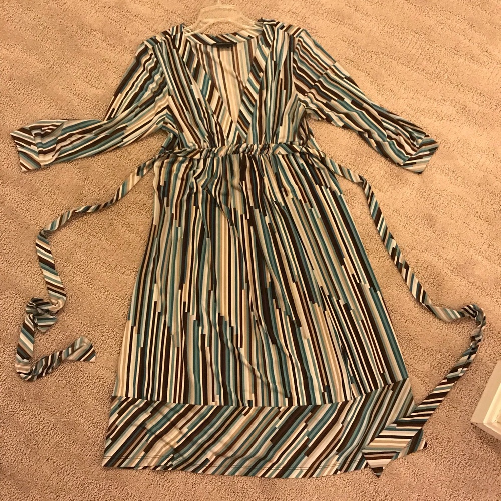 Green stripe dress